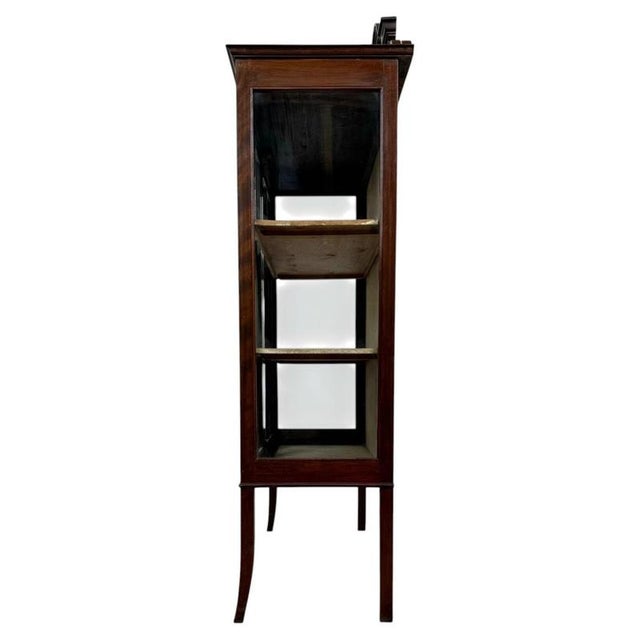 2000 - 2009 Antique English Inlaid Mahogany Display Cabinet For Sale - Image 5 of 12