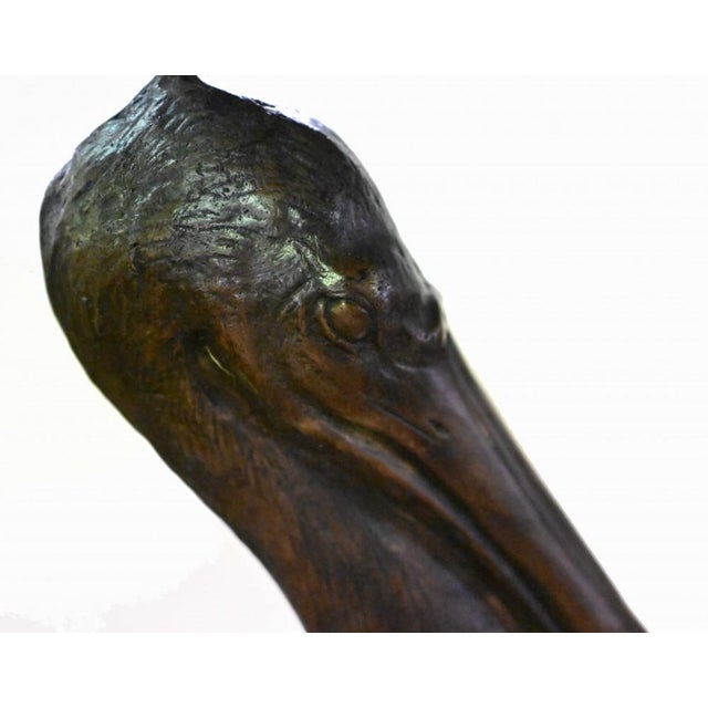 Large Bronze Pelicans Statues, Set of 2 For Sale - Image 9 of 14