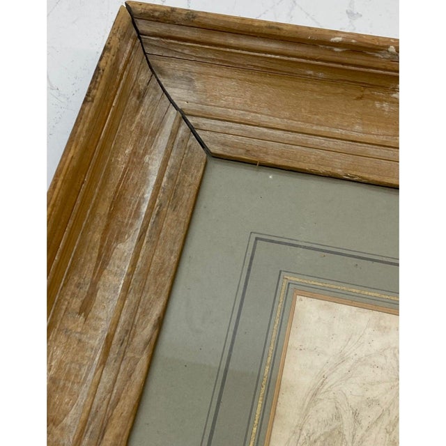 17th Century Old Master Drawing Old master drawing with figure and putti Housed in a handsome contemporary wooden frame...