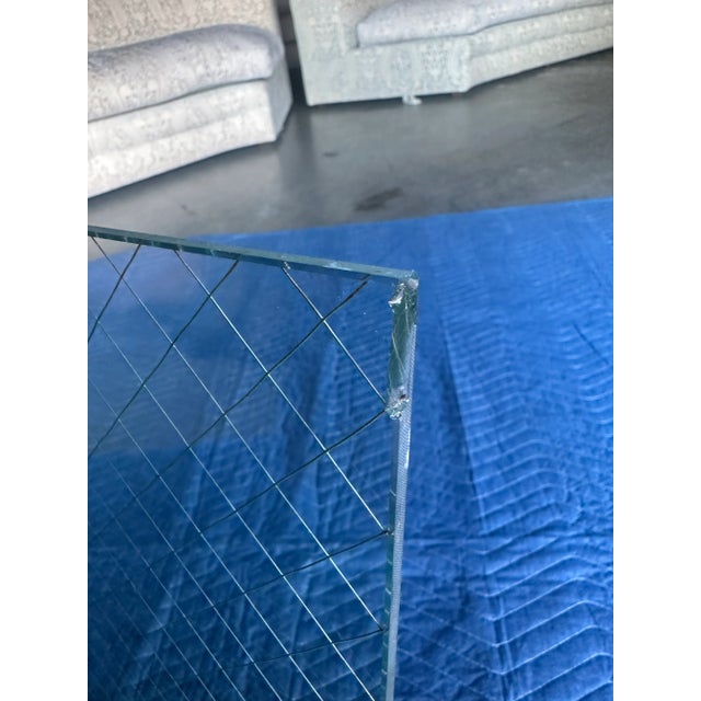 1980s Joe d'Urso Safety Wire Glass Side Table for Knoll, Model 6022t For Sale - Image 11 of 12