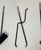 Black lacquered and chrome-plated fireplace tools on stand For Sale - Image 11 of 12