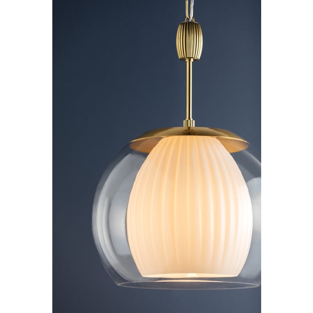 Metal Hudson Valley Lighting Clementon 17 in. 1 Light Pendant in Aged Brass Finish For Sale - Image 7 of 10