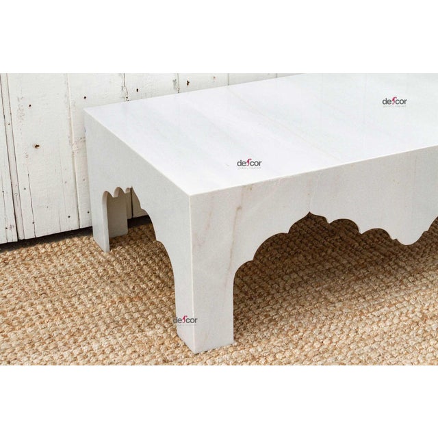 Elegant Taj Marble Coffee Table For Sale - Image 4 of 8
