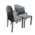 Modern Set of 6 Chic Modern Gray Leather Stitched Dining Chairs For Sale - Image 3 of 9