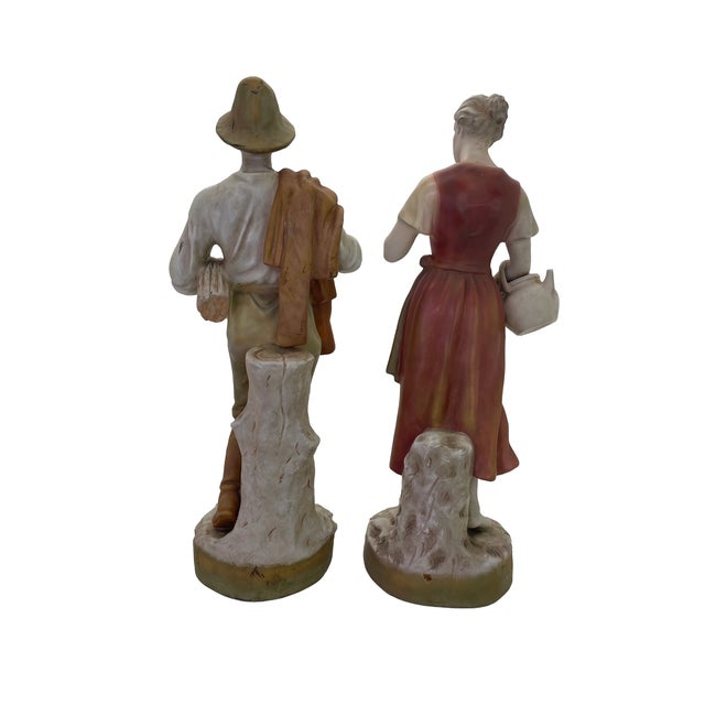 Royal Dux Porcelain Harvest Figurines — A Pair For Sale - Image 4 of 17