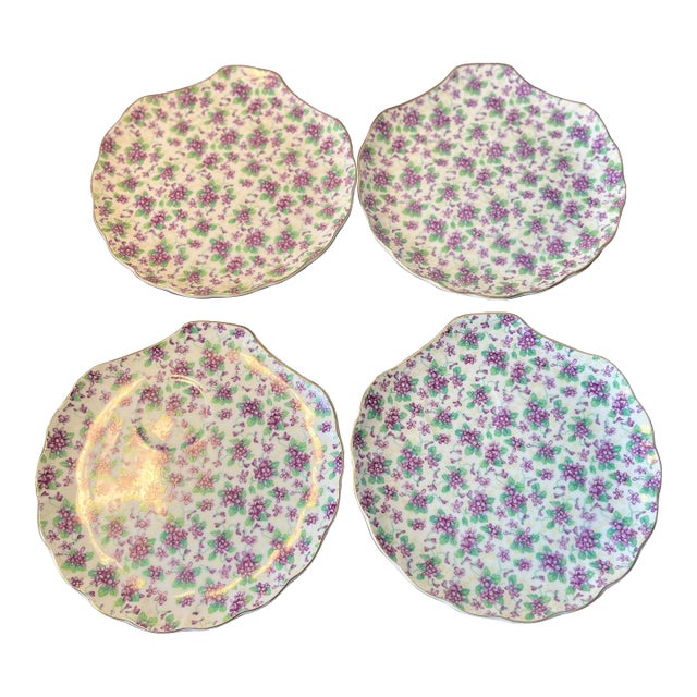 Vintage Yada 4 China Chintz Snack Plate For Sale