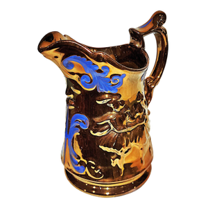1920s English Copper Lusterware Tall Pitcher