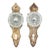 Vintage Art Deco Glass Brass Dummy Door Knob Set For Sale