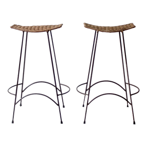 Arthur Umanoff Style Bar Stools Pair