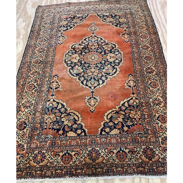 Persian Antique Persian Feraghan Sarouk, the Most Decorative, as Is For Sale - Image 3 of 9