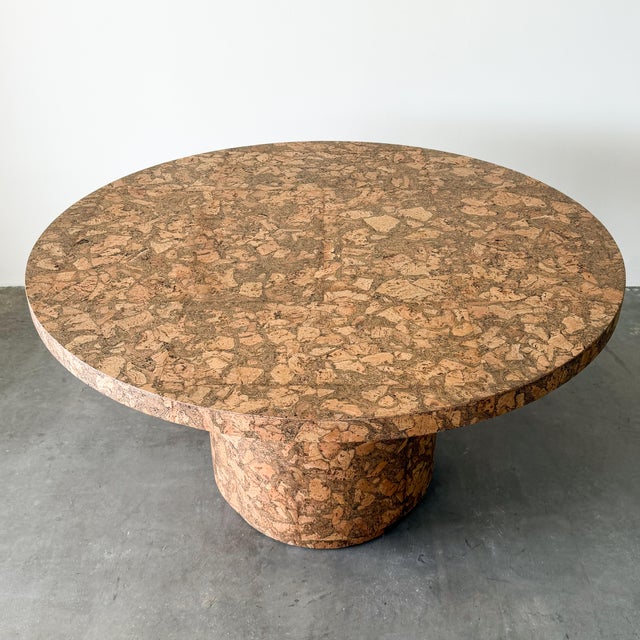 Vintage MCM Round Cork Dining Table 70s For Sale - Image 9 of 10