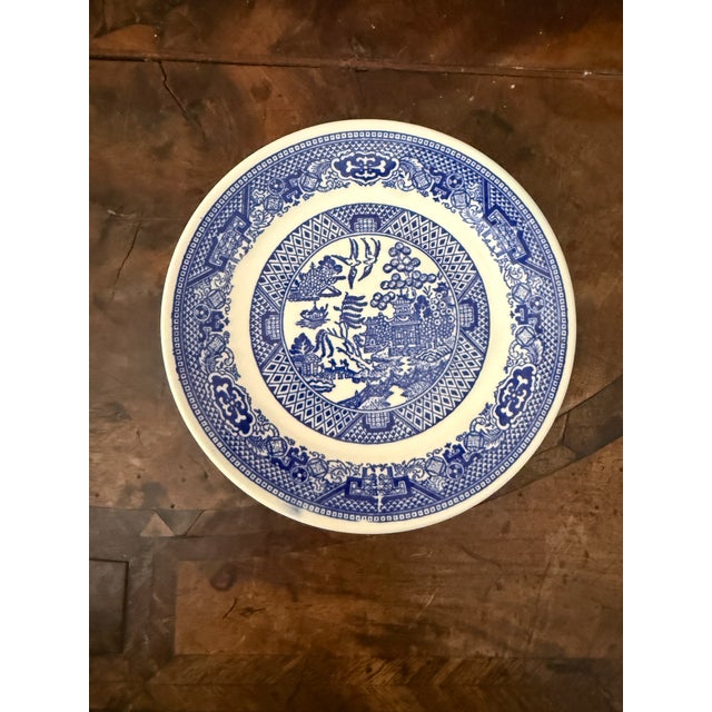 Vintage Blue Willow Saucers 6.125 Inch Blue and White Transferware - Set of 5 For Sale In Chicago - Image 6 of 7