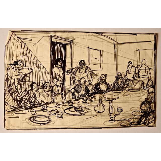 China ink and pencil on paper. Not signed. Very good condition. This piece is attributed to the mentioned designer/maker....