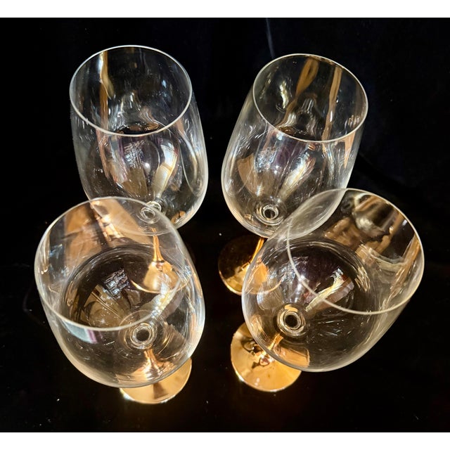 Modern 1990s Copper-Stemmed Wine Glasses - Set of 4 For Sale - Image 3 of 11