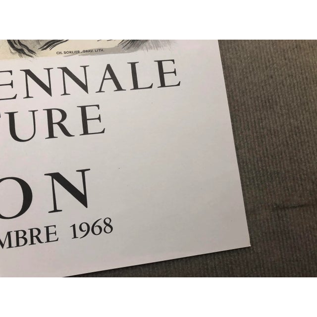 Printmaking Materials Marc Chagall the Bluebird (L'Oiseau Bleu) 30" X 20" Lithograph 1968 Modernism Gray, Blue, Green Bird, Flowers For Sale - Image 7 of 11