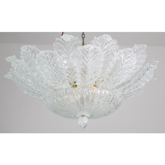 1970s Taormina, Large Size Murano Clear Trasparent Vintage Glass Ceiling Light For Sale - Image 11 of 15