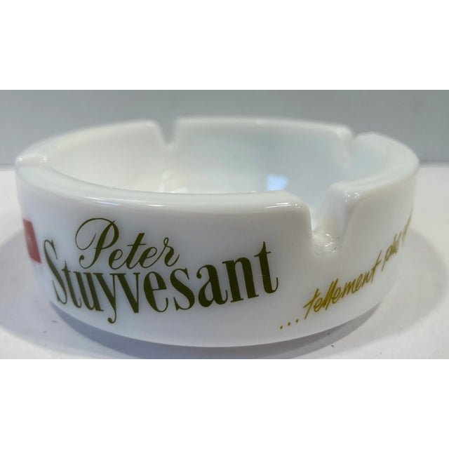 Vintage Milk Glass Peter Stuyvesant Ashtray For Sale - Image 4 of 8