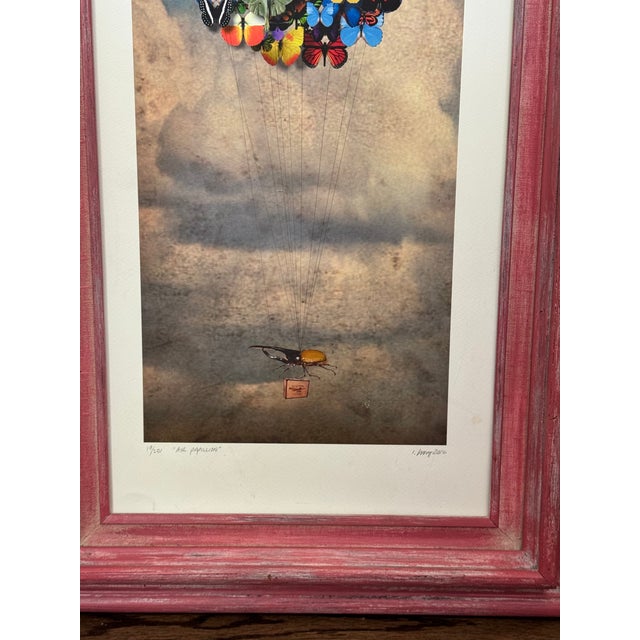 2016 Jennifer Ivory 'Air Papillion' Print With Butterfiles & Hurcules Beetle Motif - Framed For Sale - Image 4 of 15