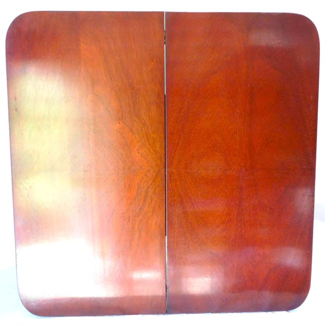 Late 1930s Vintage Lexington Chair Company Mahogany Veneer Lyre Flip-Top Game Table For Sale - Image 14 of 18