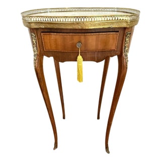 19th Century French Louis XV Style Marble Top Side Accent Table For Sale