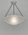 NOVERDY A French 1925-1935 art deco pendant light in nickel plated solid brass holding a bowl in clear frosted molded-...