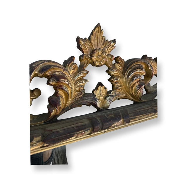 Antique Italian Florentine Gilded Wood Mirror. For Sale - Image 4 of 6