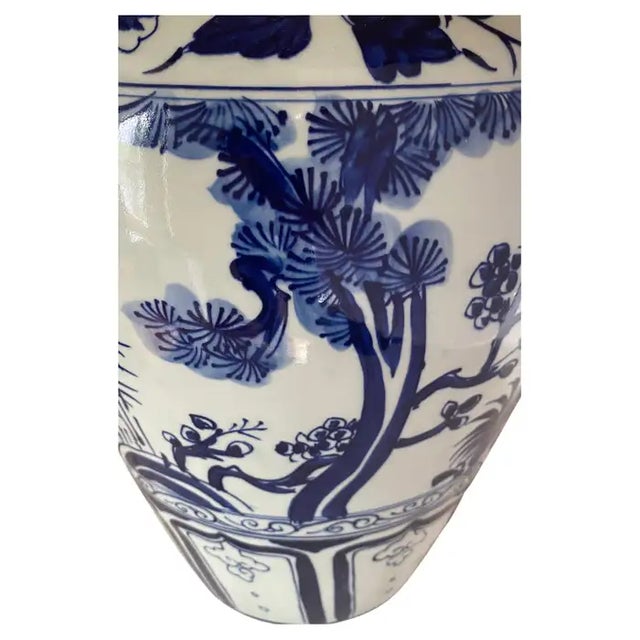Blue Chinese Porcelain Blue and White Ginger Jar Table Lamp For Sale - Image 8 of 13
