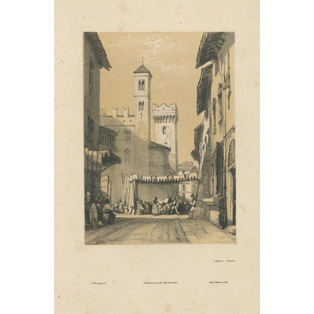 J.D. Harding, Trent, Tyrol, Street Scene, 1836, Lithograph For Sale - Image 9 of 9