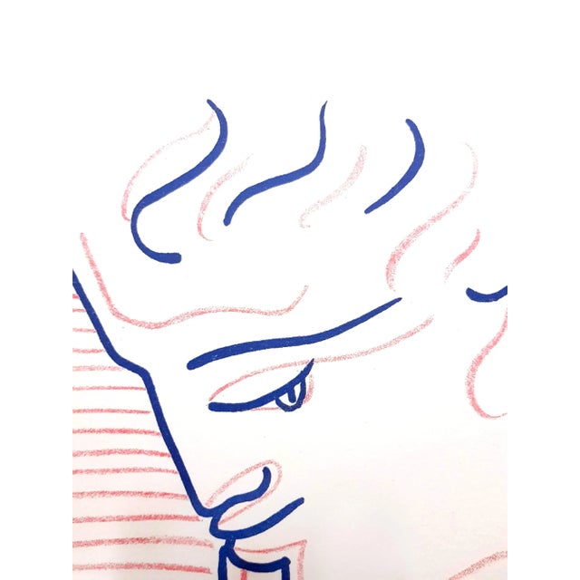 Original Lithograph by Jean Cocteau Title: Young Girl in Blue Signed in the plate Dimensions: 38 x 28 cm Edition: 200 1958...