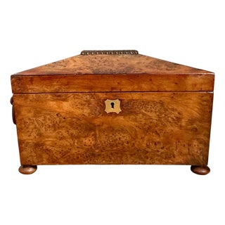 Vintage Burl and Brass Decorative Box For Sale