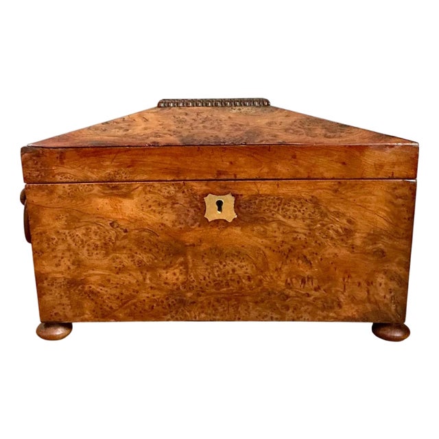 Vintage Burl and Brass Decorative Box For Sale
