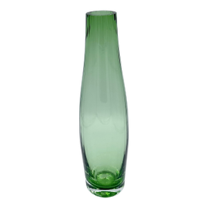Villeroy & Boch Green Optic Ribbed Tapered Fluted Glass Bud Vase