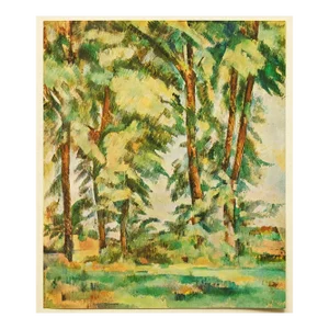 1940s After Paul Cezanne "Big Trees at Le Jas De Bouffan", First Edition Vintage Swiss Lithograph