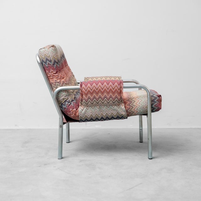 Vintage Lounge Chairs in Missoni Patterned Fabric, 1970s, Set of 2 For Sale - Image 3 of 10