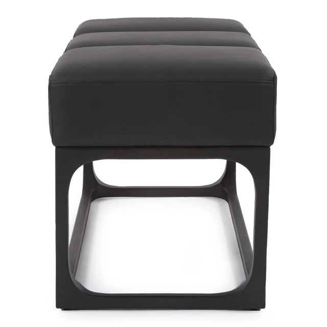 Contemporary Roma Leather Bench For Sale - Image 3 of 10