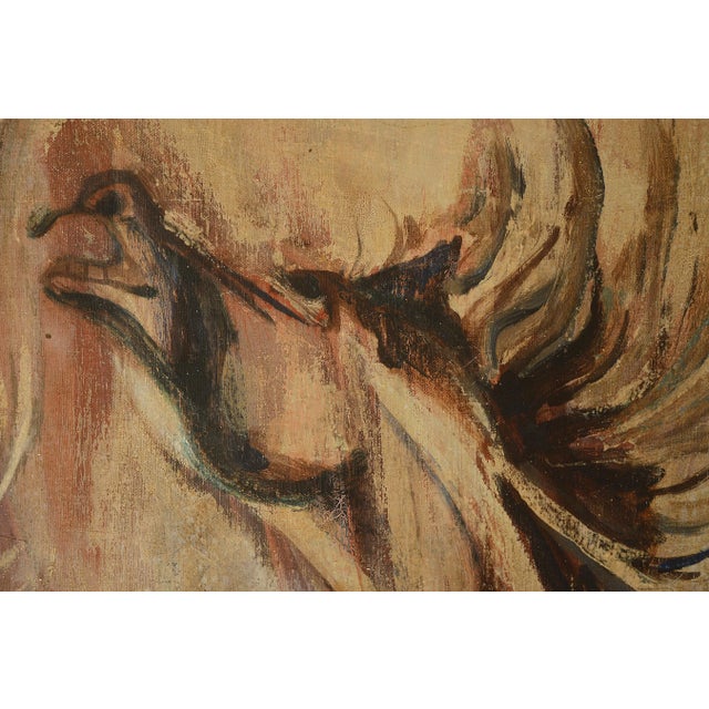 Wood 1960s Modernist Horse Painting, Framed For Sale - Image 7 of 13