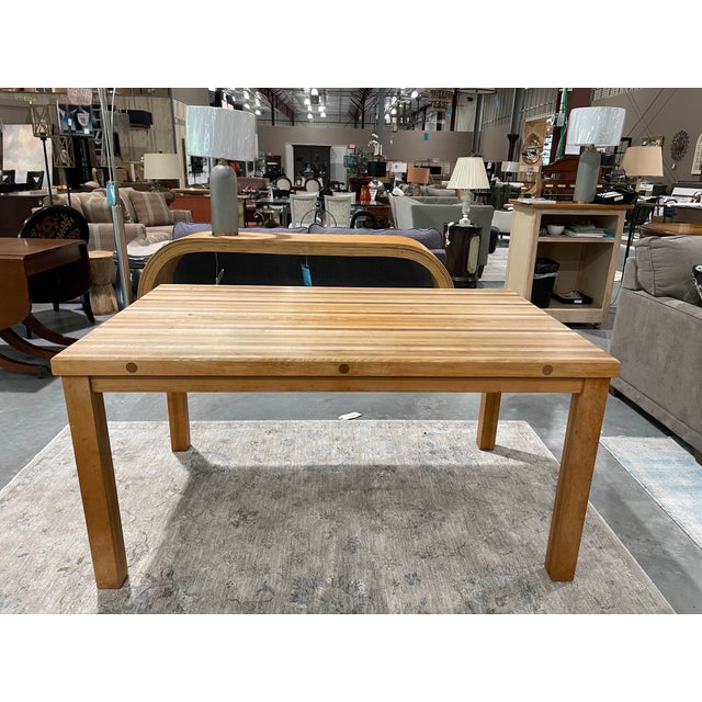 Custom Teak Butcher Block Dining Table For Sale - Image 4 of 8
