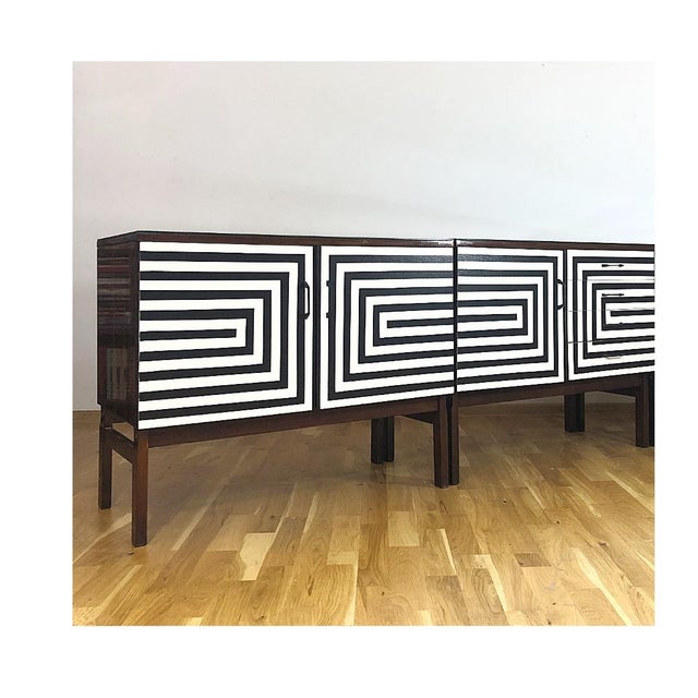 Modular Sideboard with Op Art Motif, 1970s, Set of 2 For Sale - Image 13 of 18