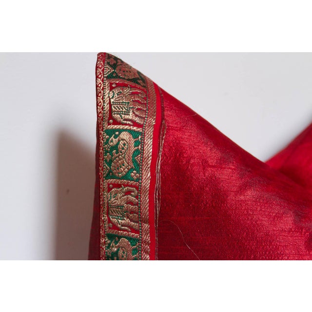 Cherry Festive Silk Euro Pillow Cover For Sale - Image 4 of 7