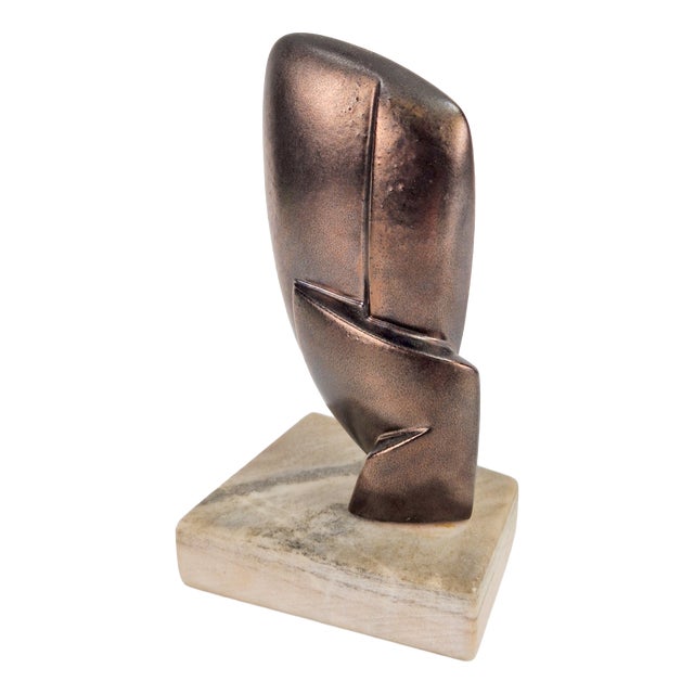 Vintage Abstract Sculpture on Marble Base, 1960s For Sale