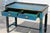 Late 20th Century Spanish Revival Console Table | Hand-Painted Distressed Blue Accent Table | Barley Twist Legs | Two Drawer Sofa Table For Sale - Image 4 of 16