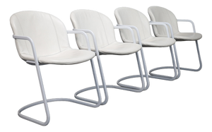 Vintage Leather Dining Chairs by Gastone Rinaldi for Thema, Italy, 1970s, Set of 4