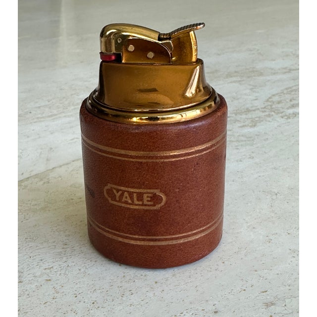Mid-Century Modern Vintage Yale University Leather Table Lighter For Sale - Image 3 of 5