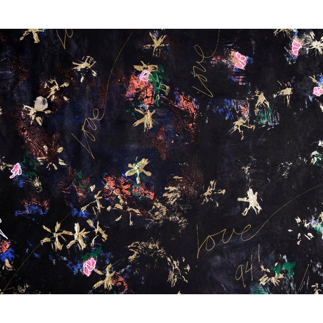 Abstract Love in Black and Gold - Original Painting With Quartz by Judith W Winslow For Sale - Image 3 of 9