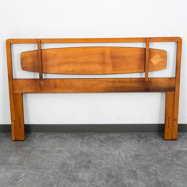 Mid-Century Modern Mid Century Modern Headboard Queen Lane Rhythm Bed Frame Walnut MCM Danish Wood For Sale - Image 3 of 12