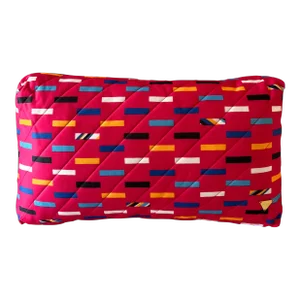 Vintage Fabric Lumbar Pillow With Bright Pink Retro Design