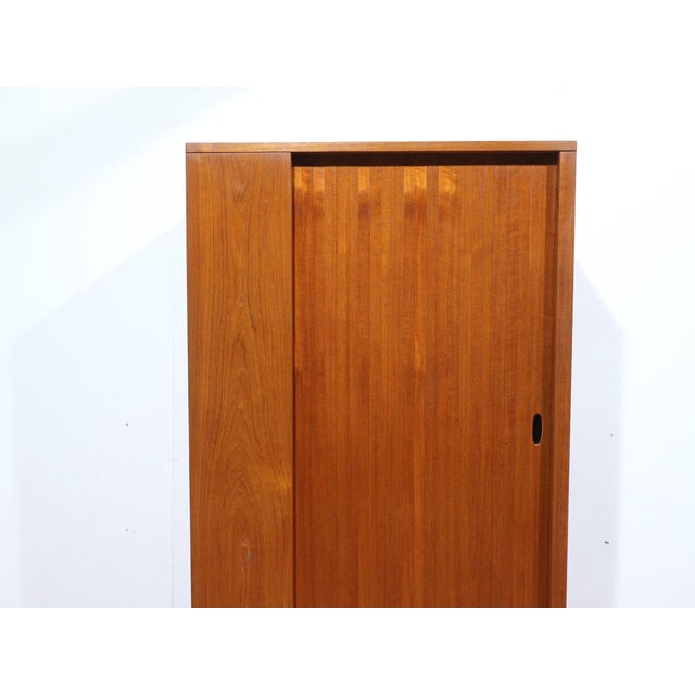 Mid Century Modern Vintage Teak Tambour Door Low Armoire Wardrobe by Austinsuite For Sale - Image 14 of 15