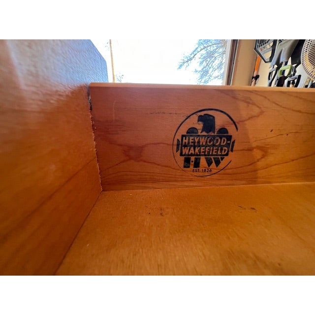 Haywood-Wakefield MCM Desk With Bookcase, 1950's For Sale In Austin - Image 6 of 7