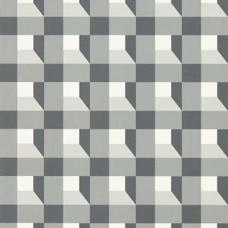 Harlequin Blocks Wallpaper in Black Earth/Sketched/Diffused Light For Sale