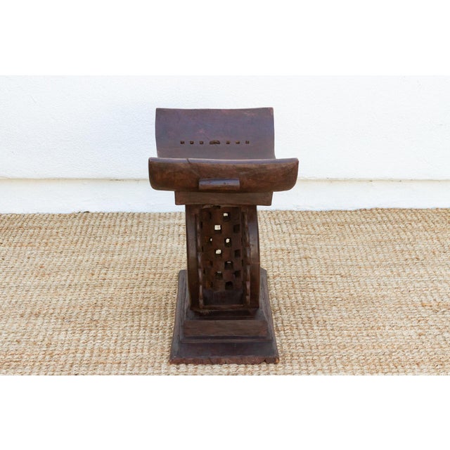 Large Vintage African Tribal Ashanti Stool For Sale - Image 9 of 10